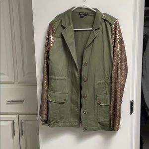 Jacket with sequin sleeves
